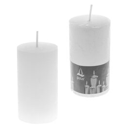 PÖYTÄKYNTTILÄ RUSTIK valkoinen 9x5cm 255227