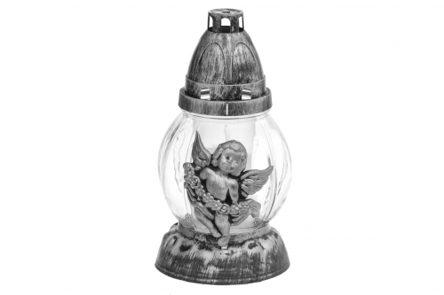 HAUTAkynttilä lyhty Enkeli harmaa 20cm 259345