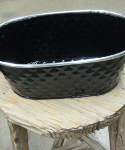 Metalliruukku kiiltävä musta ovaali 20cm