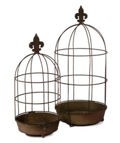 Lintuhäkki ruskea metalli 41cm 475235