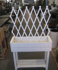 KUKKALAATIKKO puinen + jalat + ritilätaso NG92 valkea