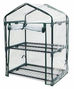 Minikasvihuone 2 hyllyä Tarha